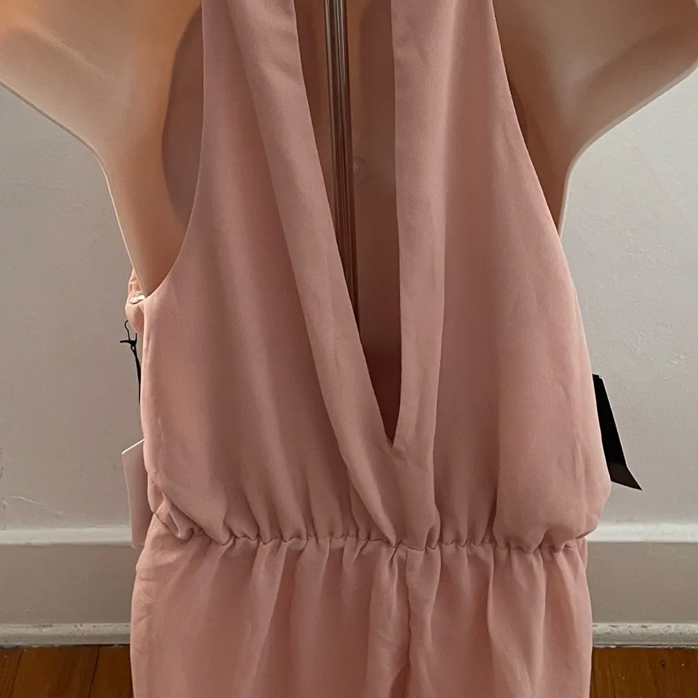 NWT Cotton Candy tan halter top front tie beach party cocktail romper, size M Size M - Image 5