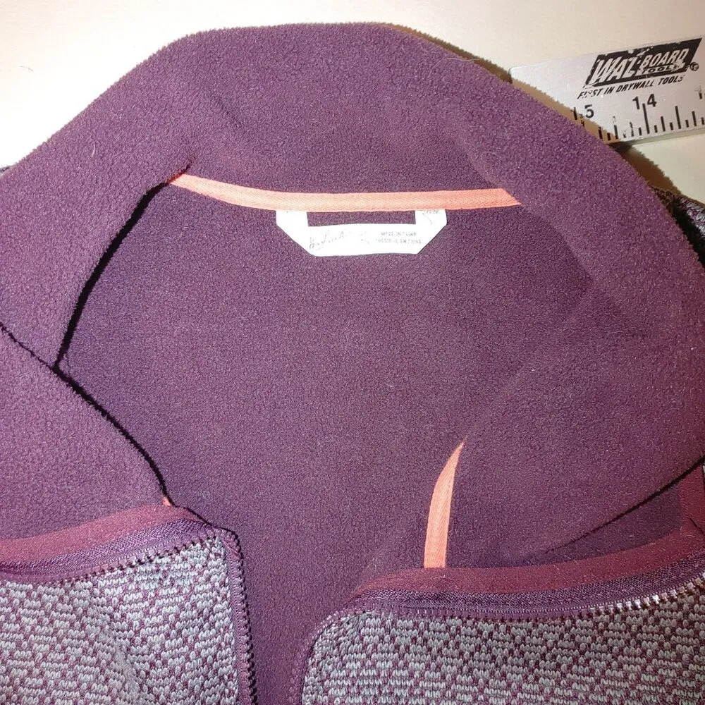 Woolrich XL Coat Women's Lochlyn Fleece Fitted Long Full Zip Jacket Wine - Image 11