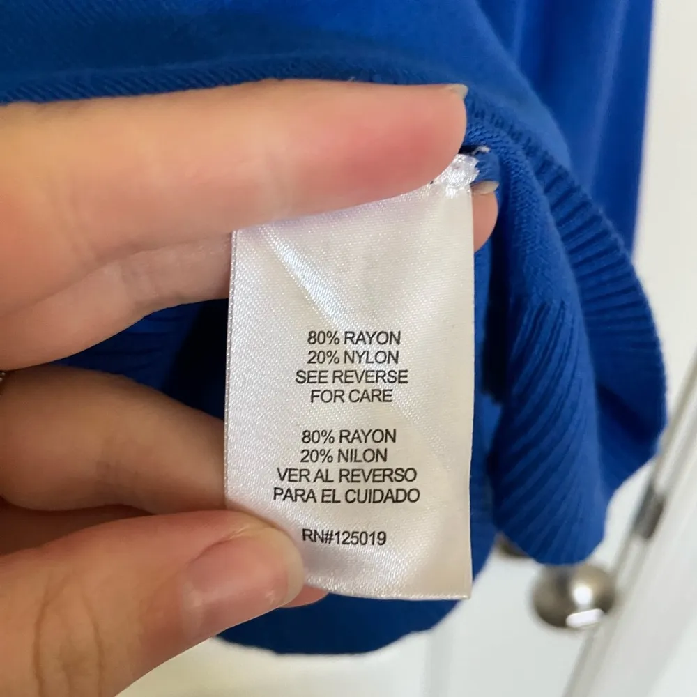 Vintage Joseph A women’s‎ blue turtleneck ruched sleeve sweater petite large - Image 6