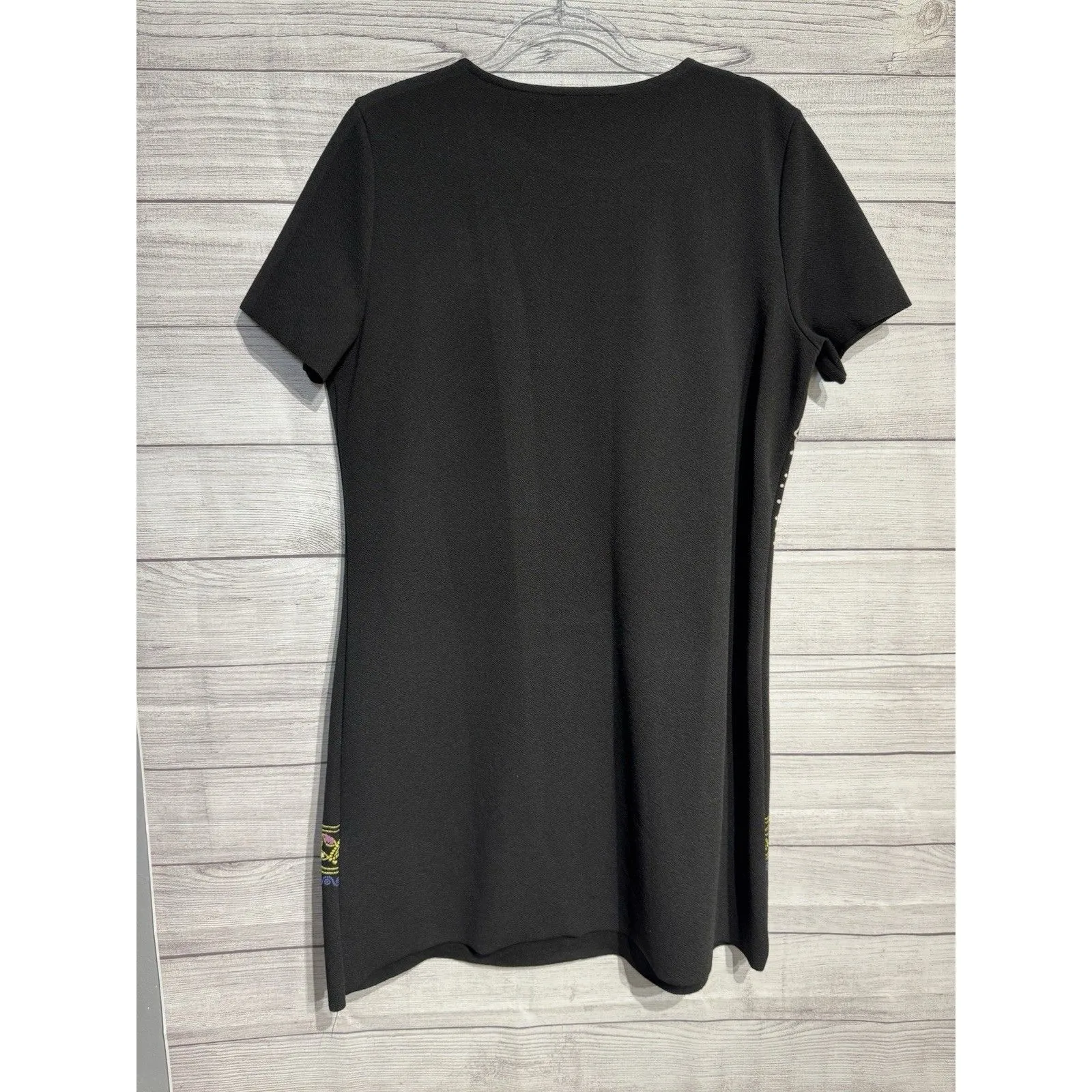 Zara Floral Dress Size LARGE Color Black  short sleeve - Image 5