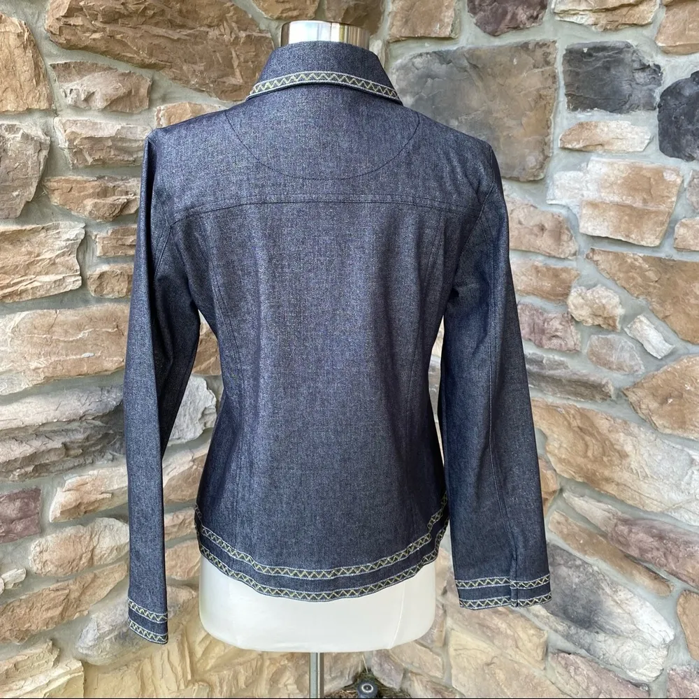 Analogy Embellished Jean Jacket Gray Size M - Image 6