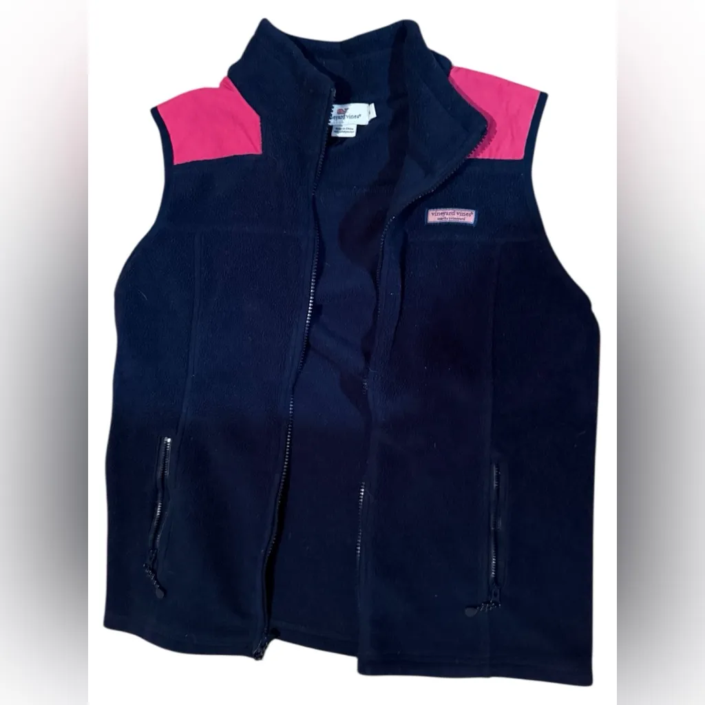Vineyard Vines Navy Vest with Pink Shoulders - Image 3