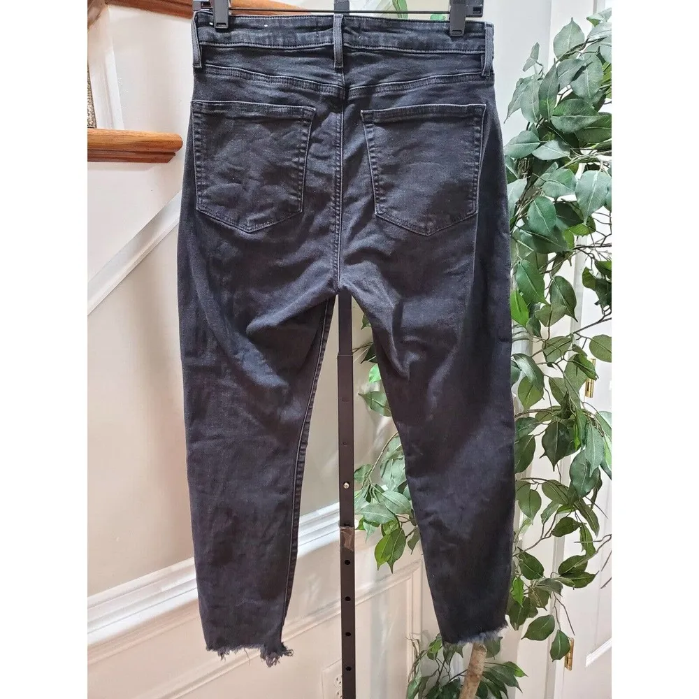 Loft Women's Black Denim Cotton Button Front Skinny Fit Casual Jeans Pant 28 - Image 8