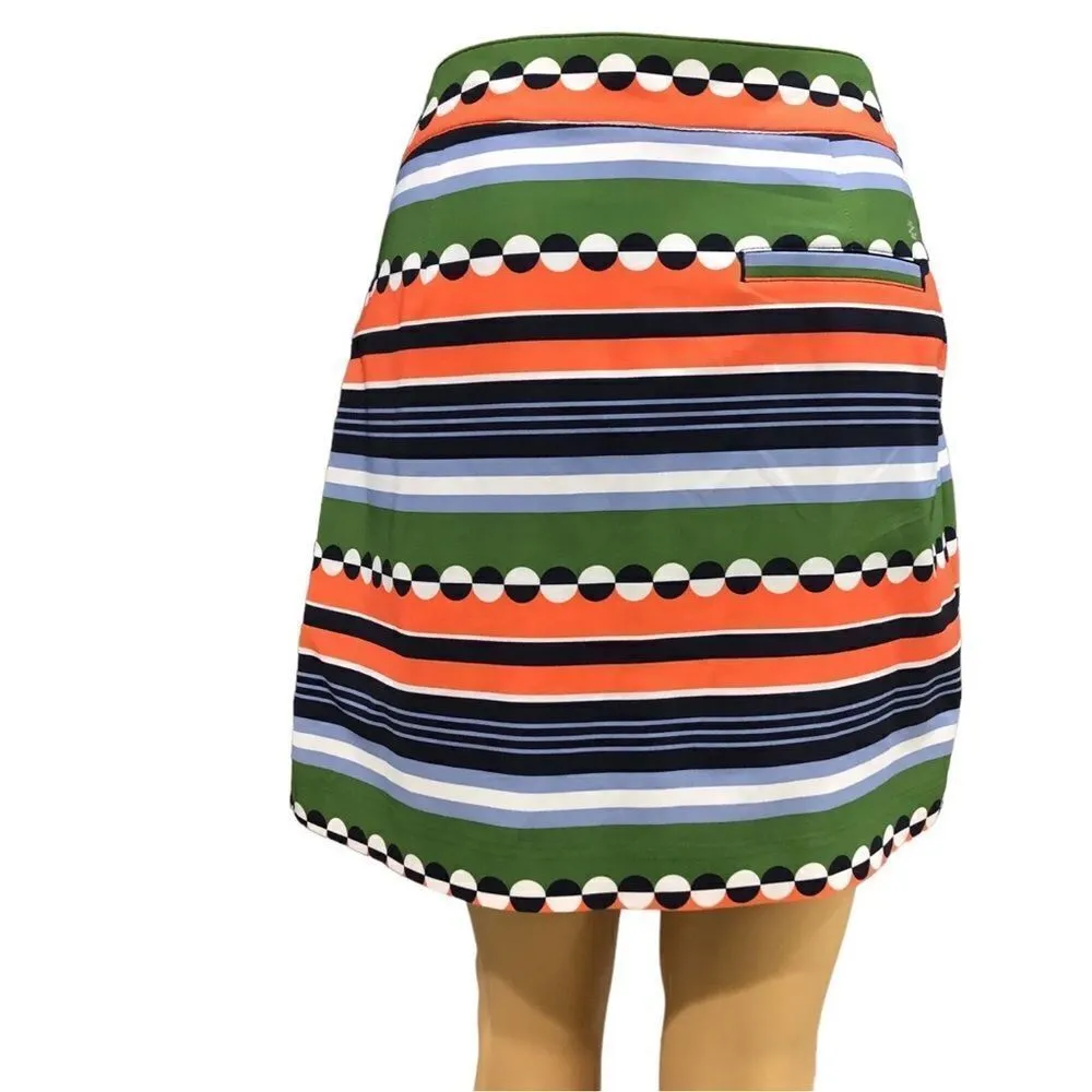 Izod Fun Striped/Circle Print Stretch Golf Tennis Skirt Skort Size 10 C33 - Image 7