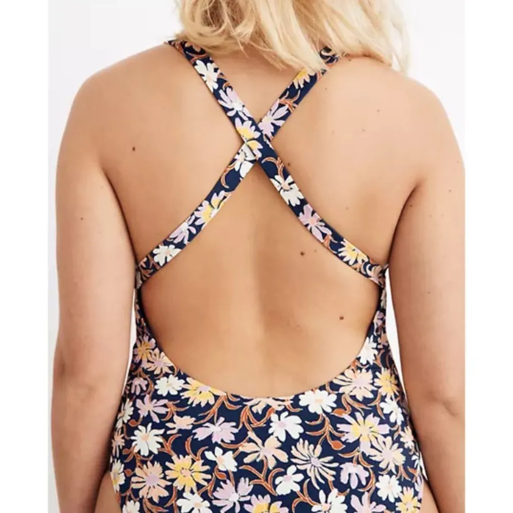 💕MADEWELL💕 Second Wave Crisscross One-Piece Swimsuit ~ Wildflower Garden L NWT - Image 8