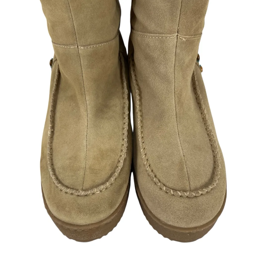 Vintage Y2K Steve Madden Seminole‎ Suede Turquoise Studded Sherpa Winter Boots - Image 5