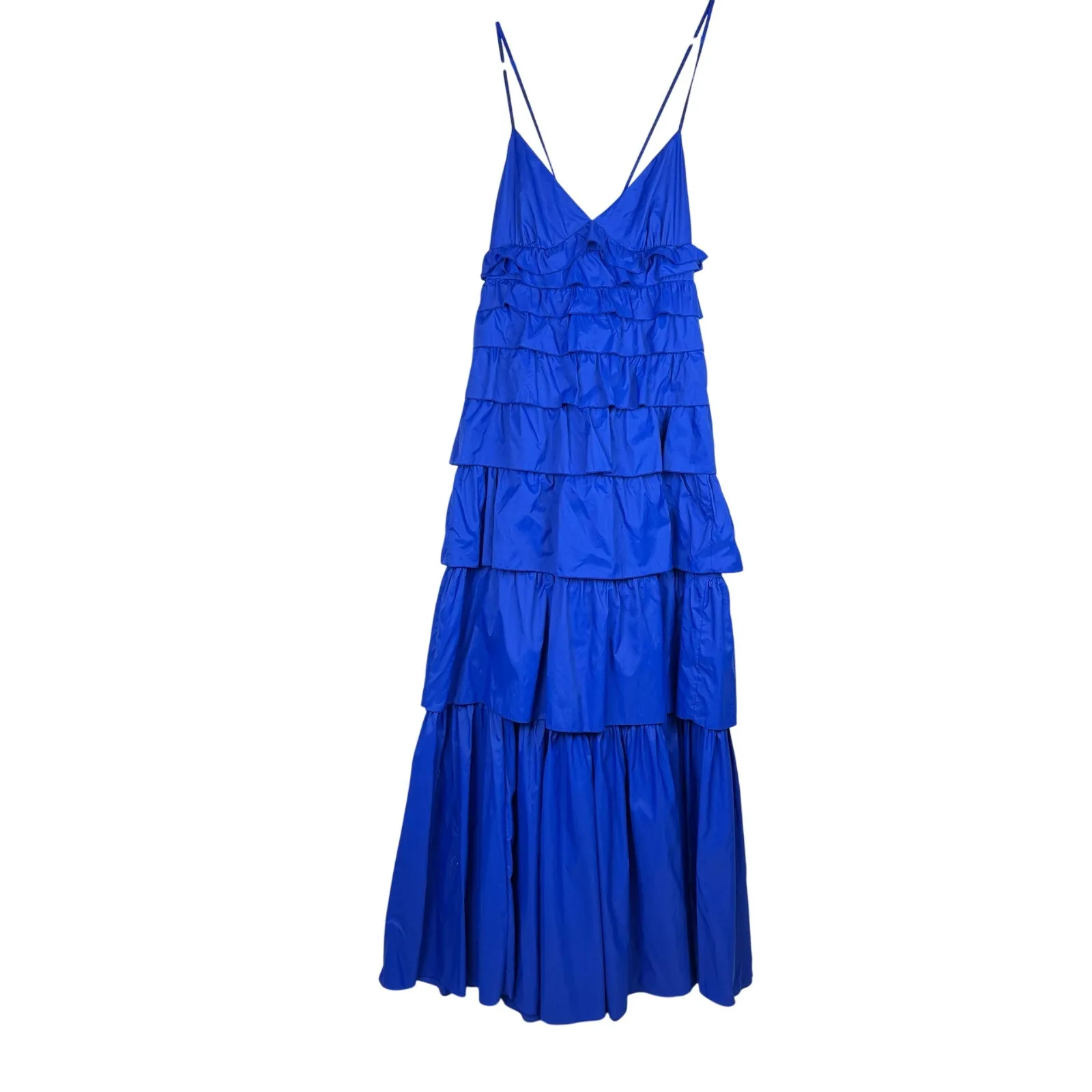 STAUD Rylie Royal Blue Lapis Ruffle Layered Tiered Dress Size XL NWT - Image 6