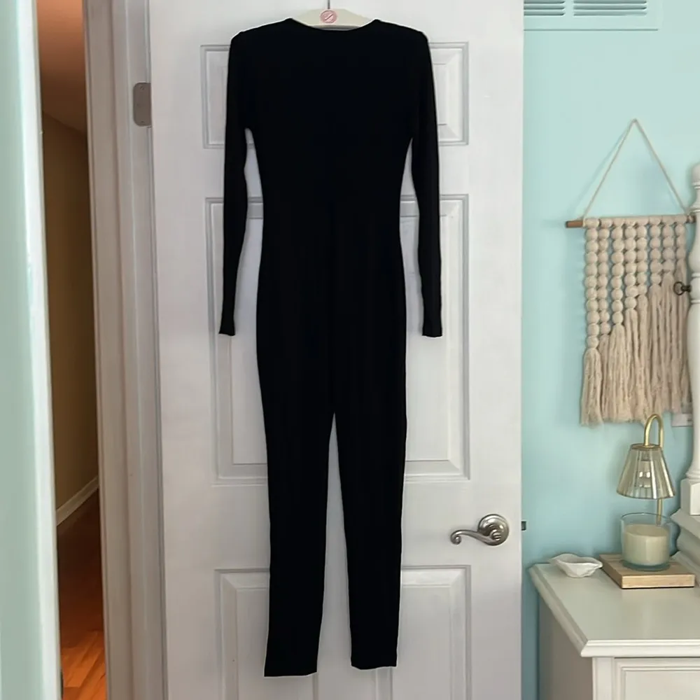 Black One Piece Scoop Neck Bodysuit - Image 3