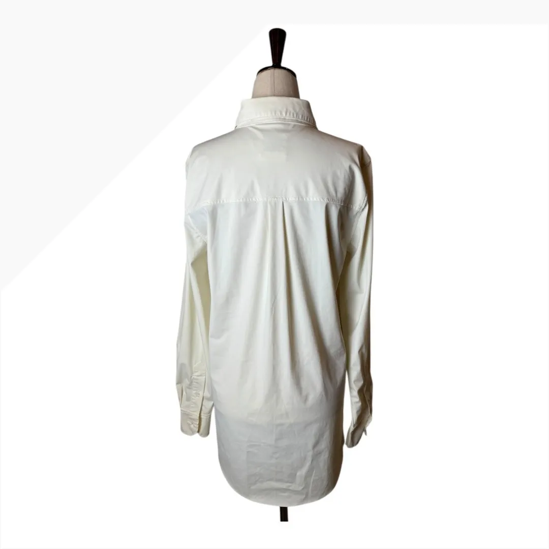 Lysse Shirt Women Small Beige Collared Long Sleeve Schiffer Button Down Preppy - Image 2