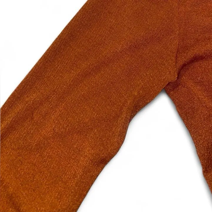 Y2k burnt orange long sleeve bell sleeve top with ruched detail - Image 8