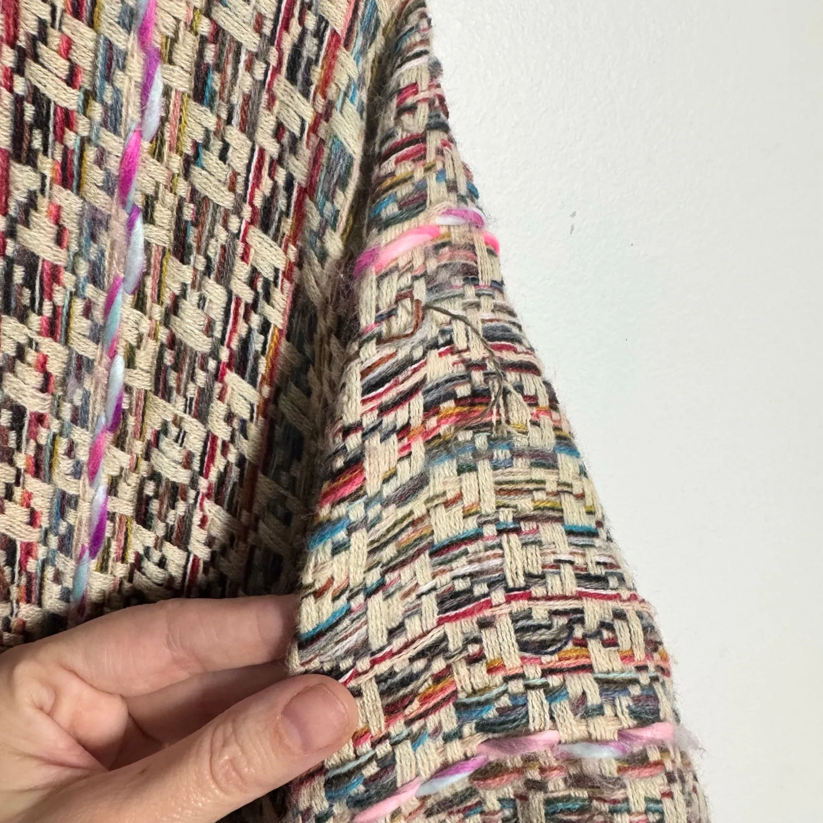 Free People Higher Ground Kimono Women OS Chunky Colorful Knit Boho Cabincore - Image 9