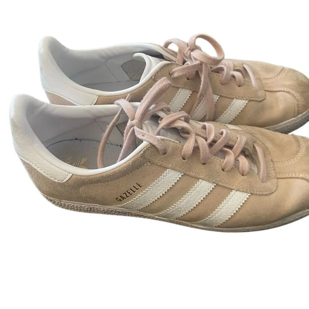 Adidas gazelle pink suede shoes size 7 see photos - Image 4