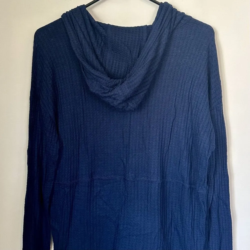 NWT Chaser Navy Lightweight Waffle Knit Pullover Hoodie - S - Image 5