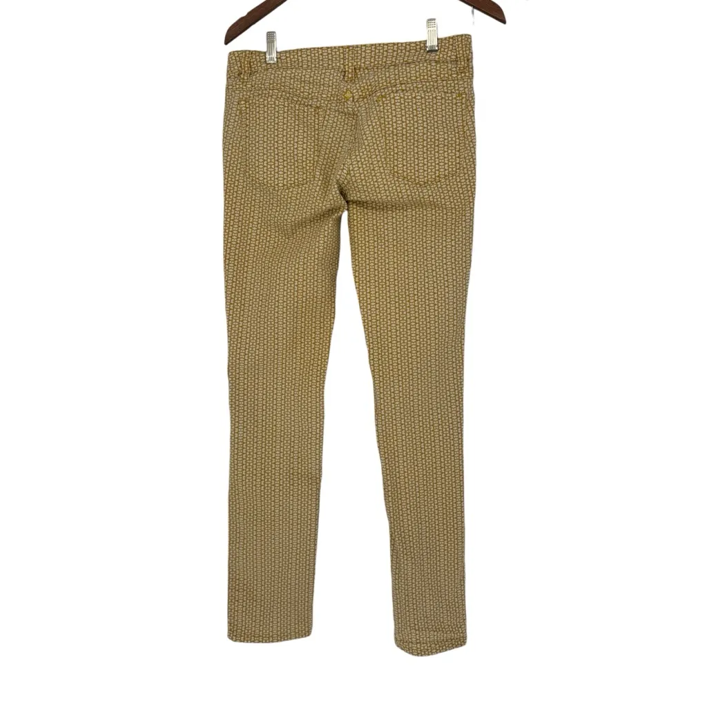 Prana Kara Marigold Mixer Mustard Cream Patterned Pants Size 6 28 Straight Leg - Image 4
