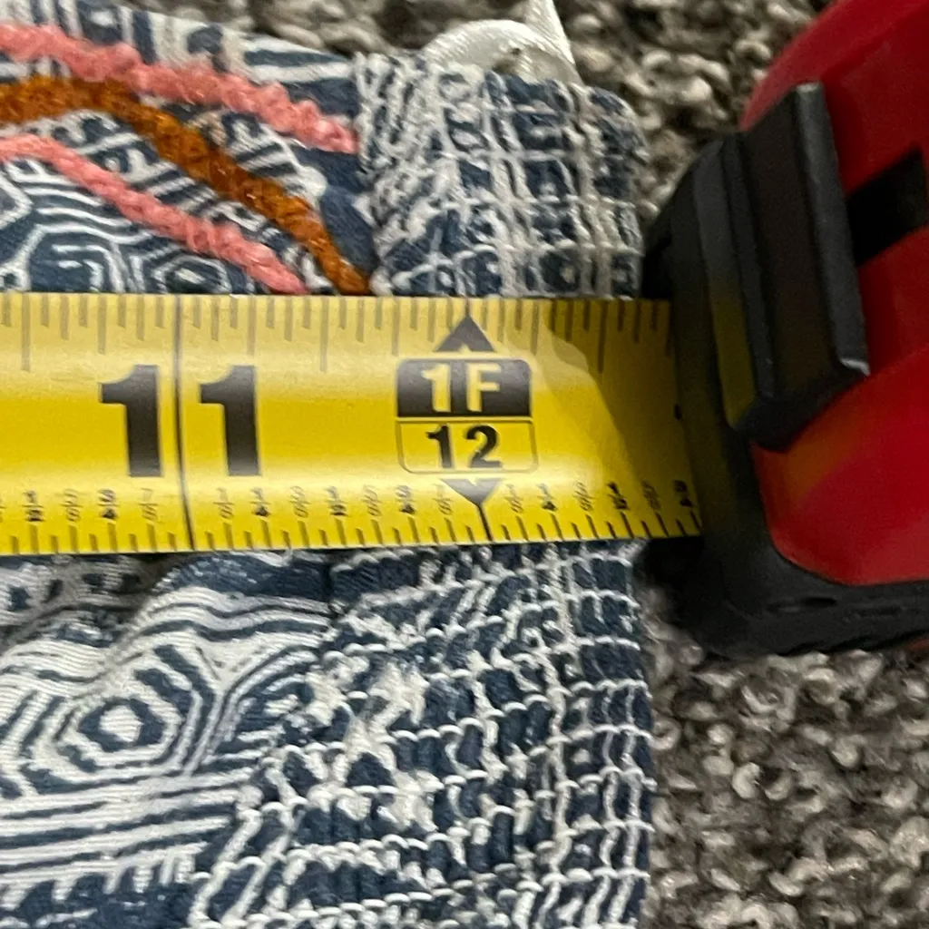 Billabong Blue and White geometric tribal Patterned High-Low Strapless Dress XS - Image 9