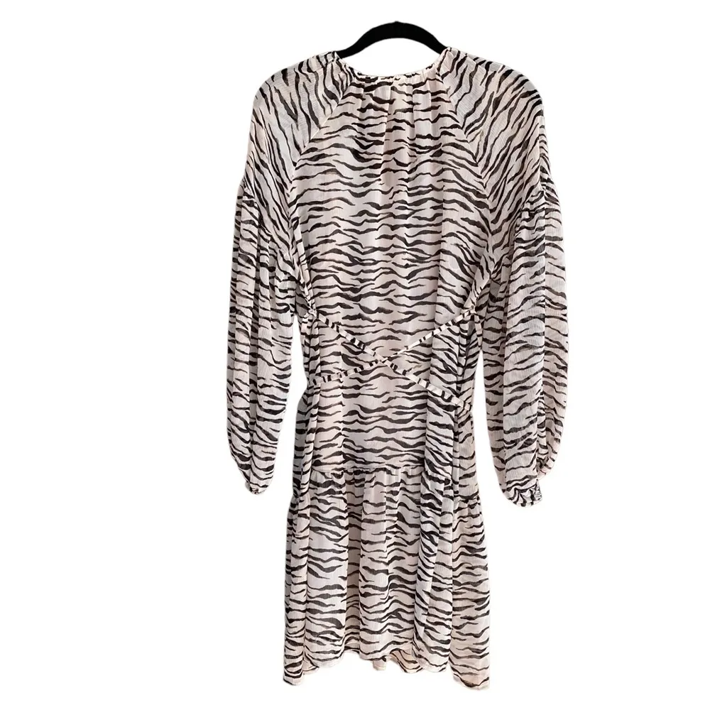 H&M MAMA Zebra Print Chiffon Maternity Dress Size S/M - Image 8