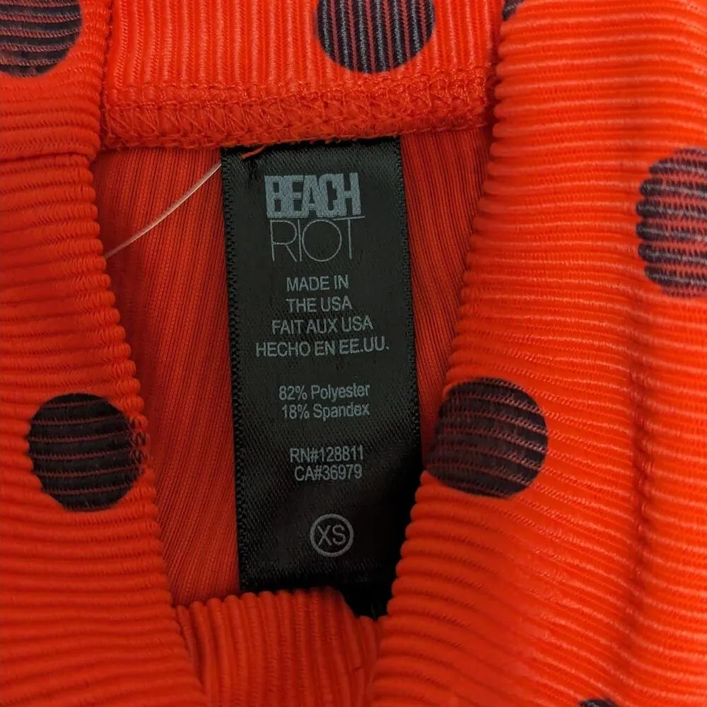 Beach Riot Ayla Polka Dot Leggings Red Ribbed Womens X-Small Activewear Workout - Image 6