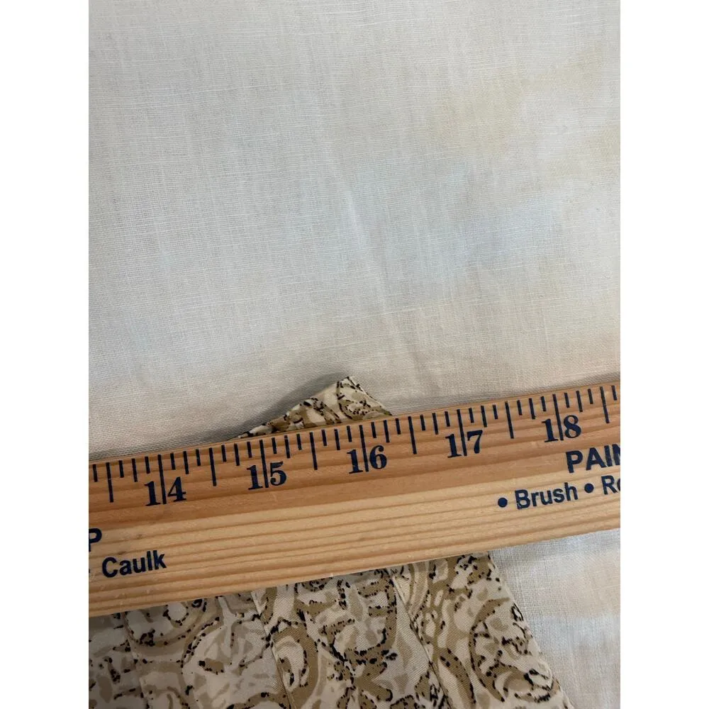 Tahari Pull On Pleated Mini A-Line Skirt 100% Silk Paisley Cream Women's Size 12 - Image 9