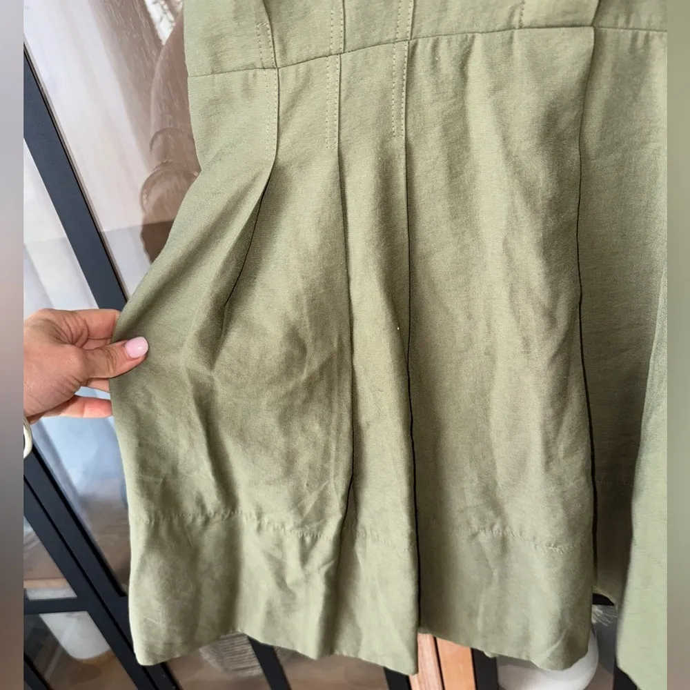 Tuckernuck Pomander Place Jade Green Darien Dress pintuck pockets pleated collar - Image 11