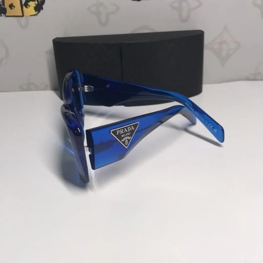 New Authentic Prada PR13Z Sunglasses – Blue Frame / Grey Lenses, Square Shape - Image 14