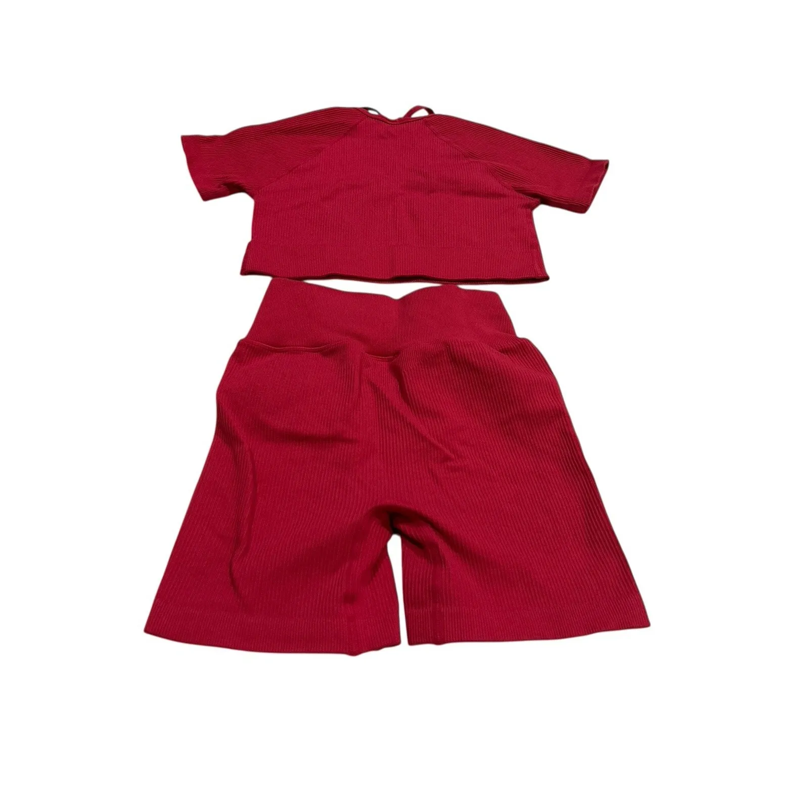 Bo + Tee Shorts and T Shirt Tank Matching Set Size XS Red - Image 3