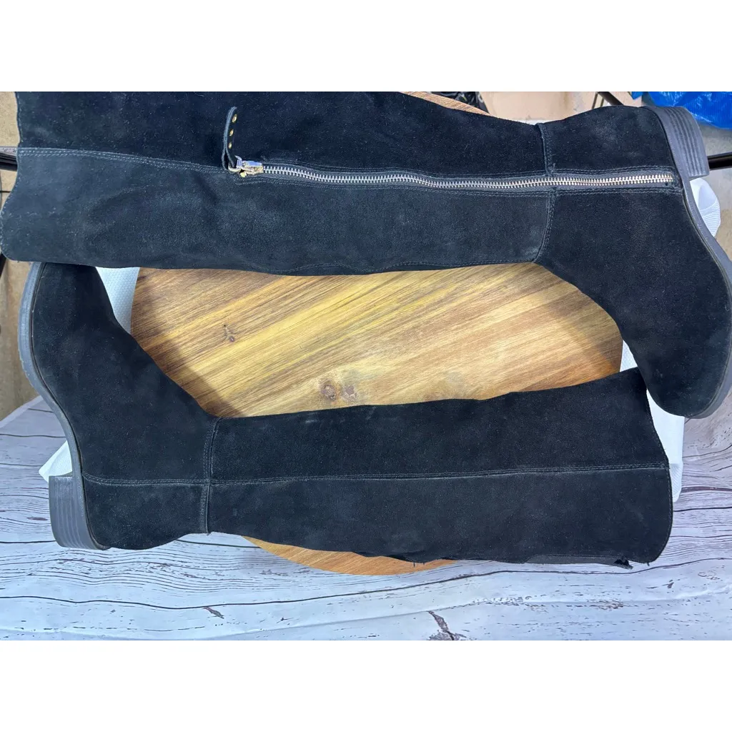 Women's White Mountain Black Suede Over the Knee Boots 8.5 - Image 8
