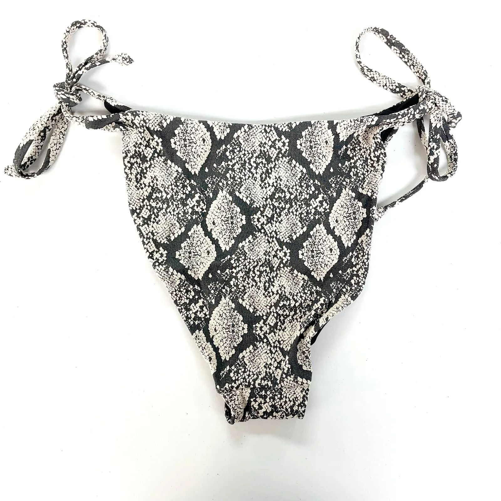 Andie‎ String Bikini Bottom Womens Medium Snakeskin Animal Print Black Tan Sexy - Image 2