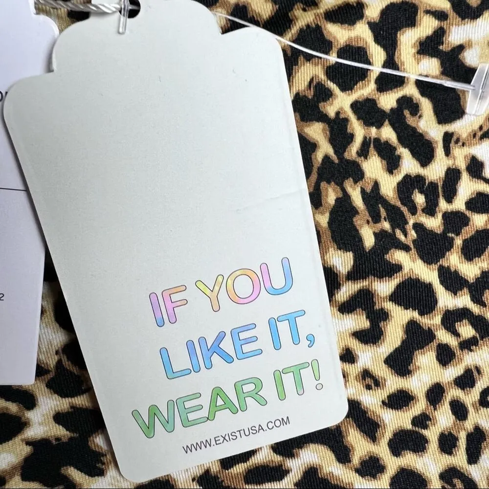 Dreamsicle Light Brown Leopard Bike Shorts Sz S Black - Image 6