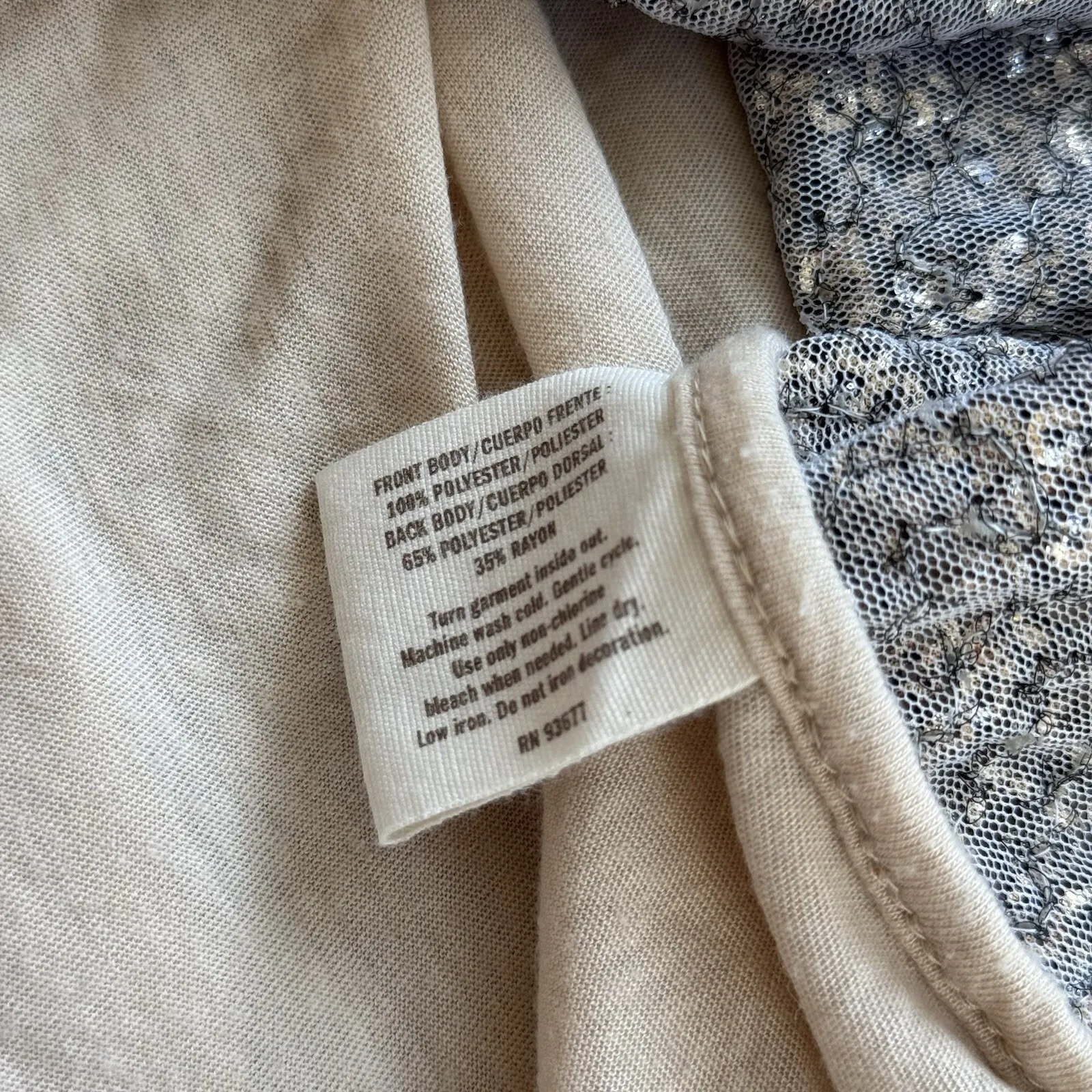 Decree Tan Gold All Over Sequins Embellished Sparkle‎ Tank Top Medium - Image 4