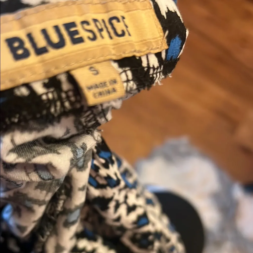 Blue Spice Black and Blue Patterned Athletic Shorts - Image 2