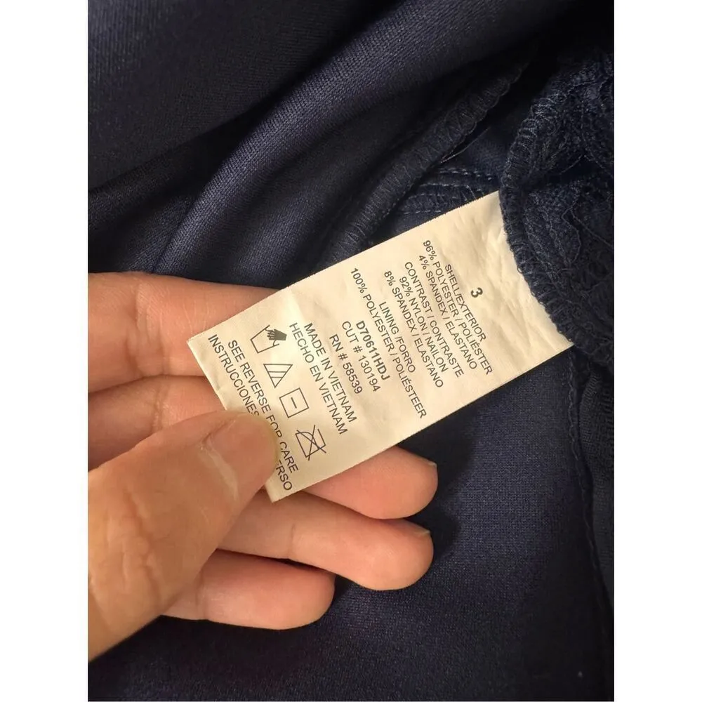 Speechless Navy Halter Lace Skater Dress Size 3 - Image 6