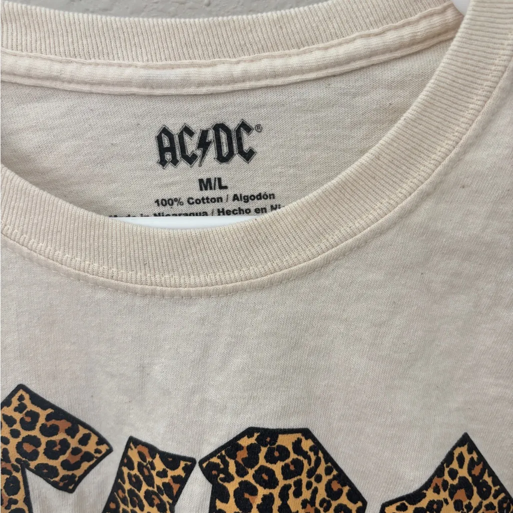 ACDC Cream Cropped Long Sleeve Shirt - Image 3