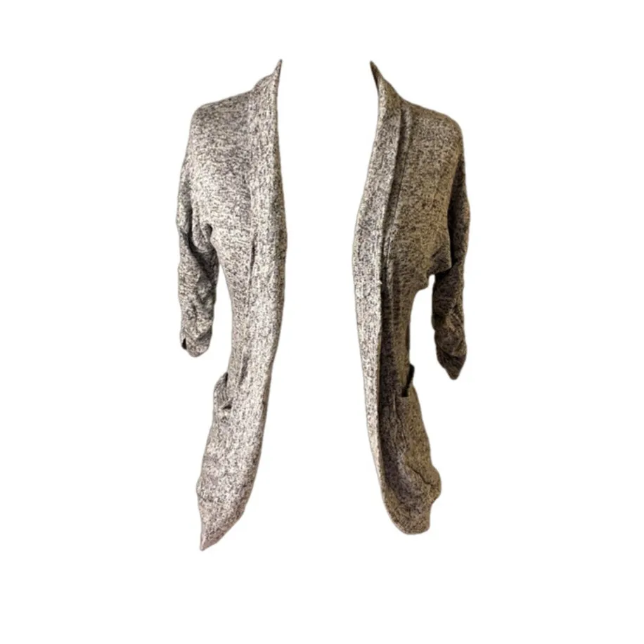 Cozy Minimalist Gray Open Front Cardigan Free Kisses Women’s Small - Image 2