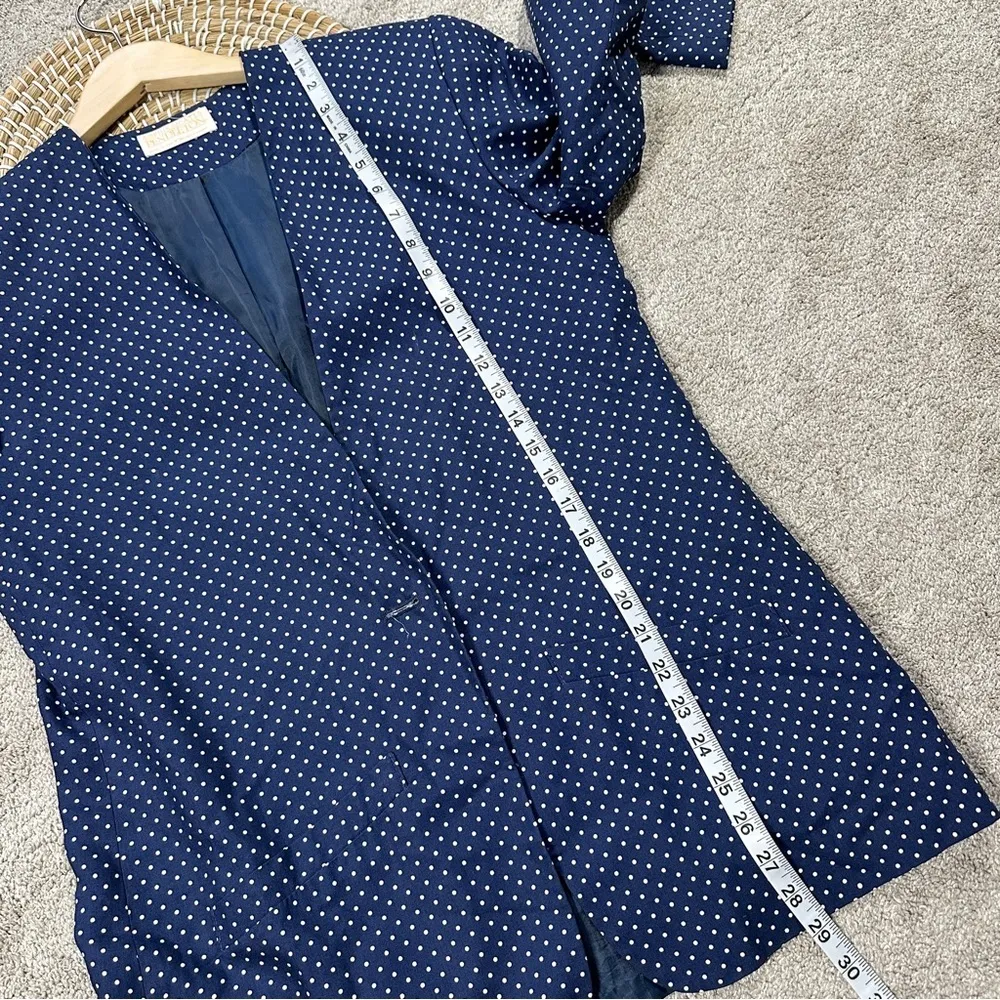 Pendleton Womens Vintage Polka Dot Print Lightweight Blazer Jacket Retro Navy 10 - Image 13