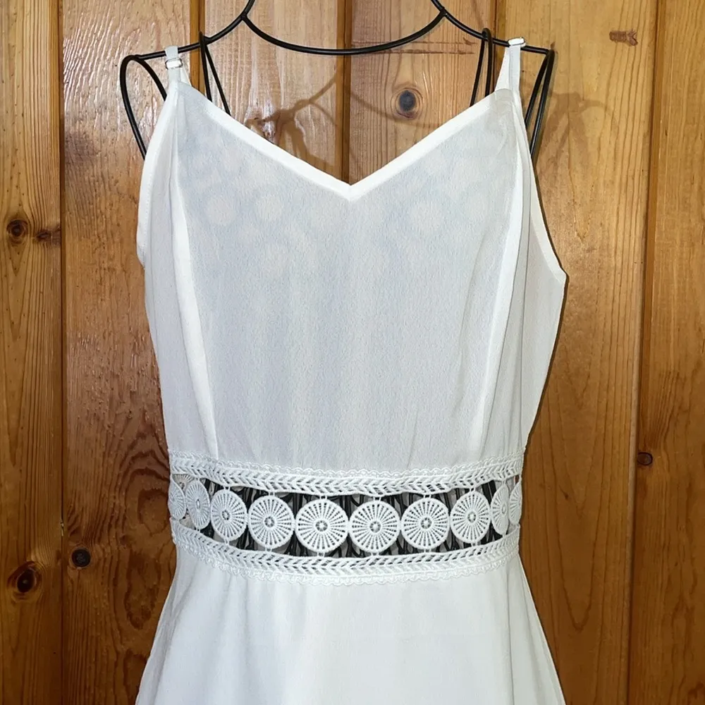 SHEIN white dress mini dress western wedding bridal dress size medium light - Image 3