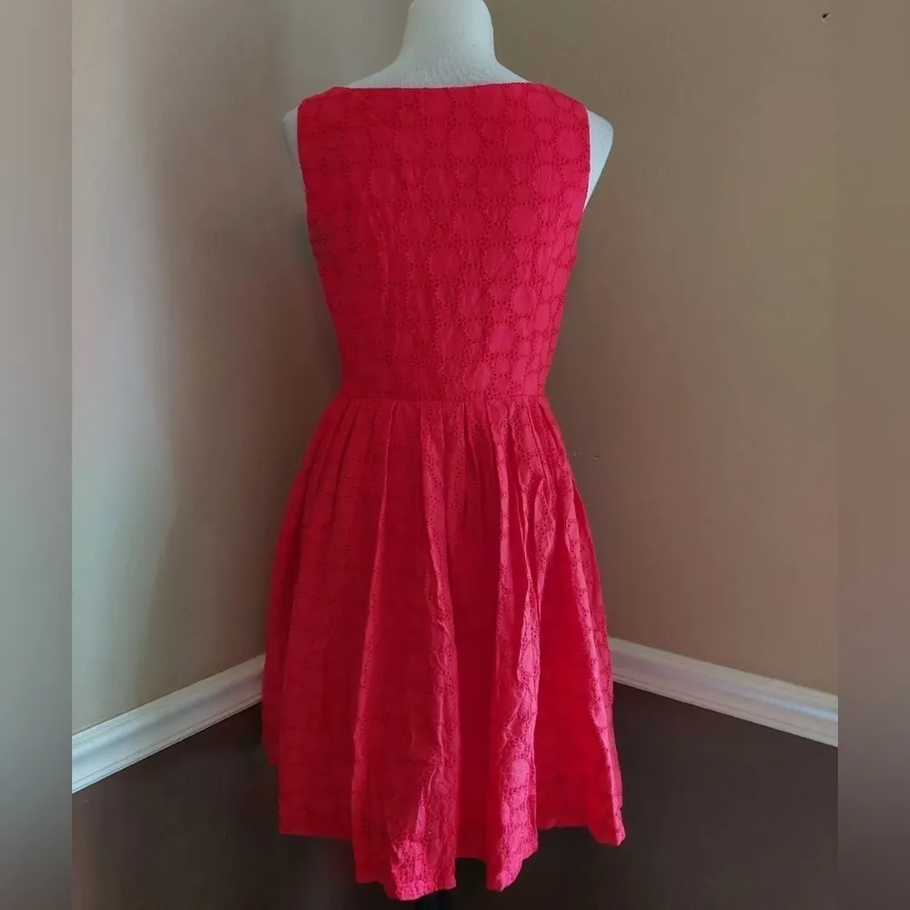 Adrianna Papell Hibiscus Red Cotton Eyelet Fit & Flare Party Dress from ModCloth - Image 4