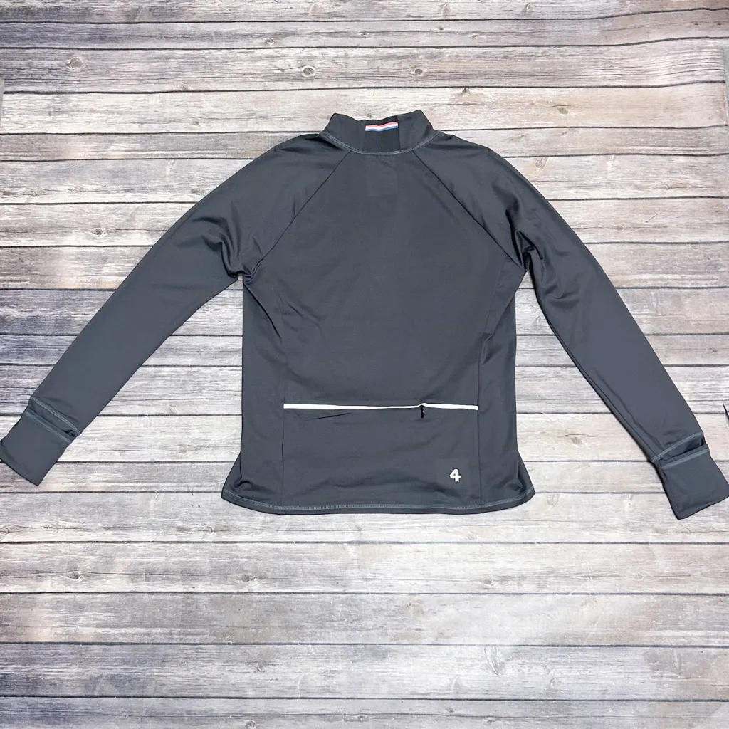 Four 4 Laps Charcoal Gray Resolve Half Zip Long Sleeve Athletic Top Medium VGUC - Image 6