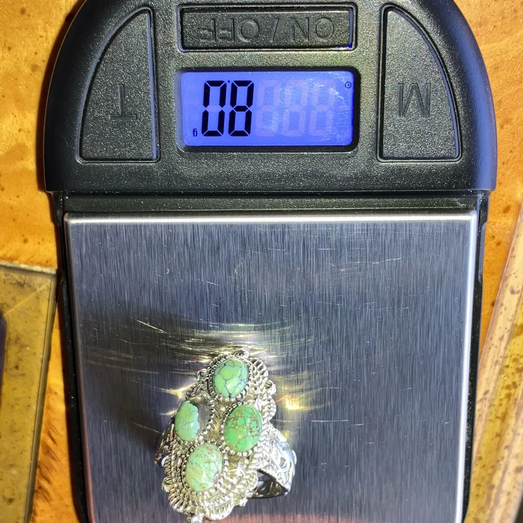 Matrix Turquoise Sterling Silver Ring Size 7 Blue - Image 9