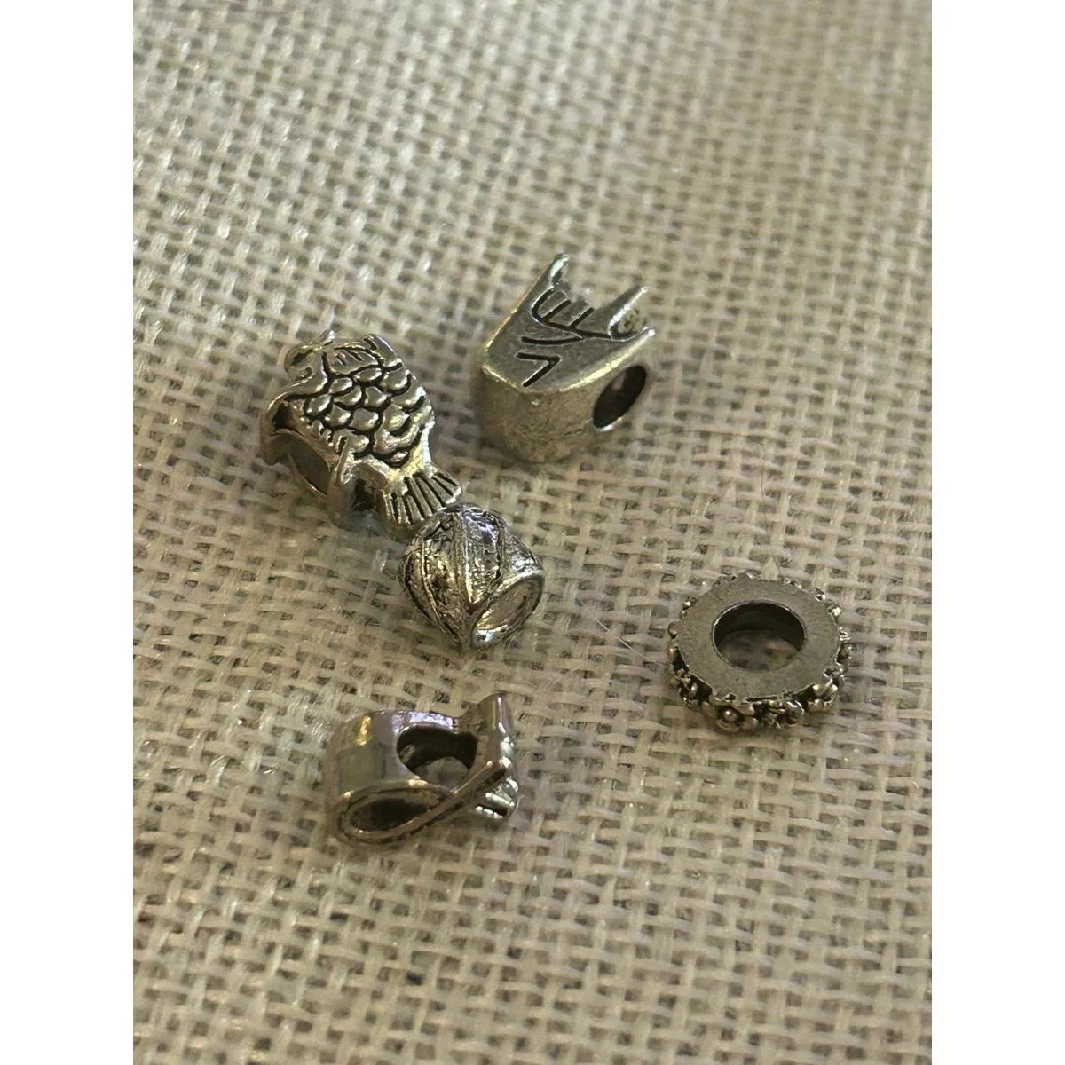 A502 charm bracket silver plated 5 pcs Gray - Image 2