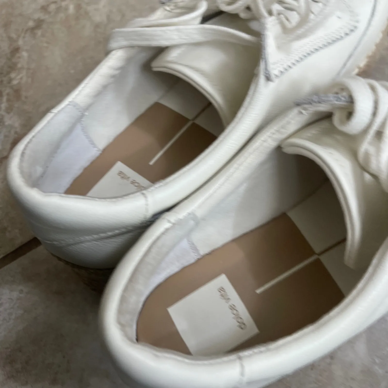Dolce Vita Womens Notice Espadrille‎ Bead Size 7.5 EUC platform leather White - Image 5