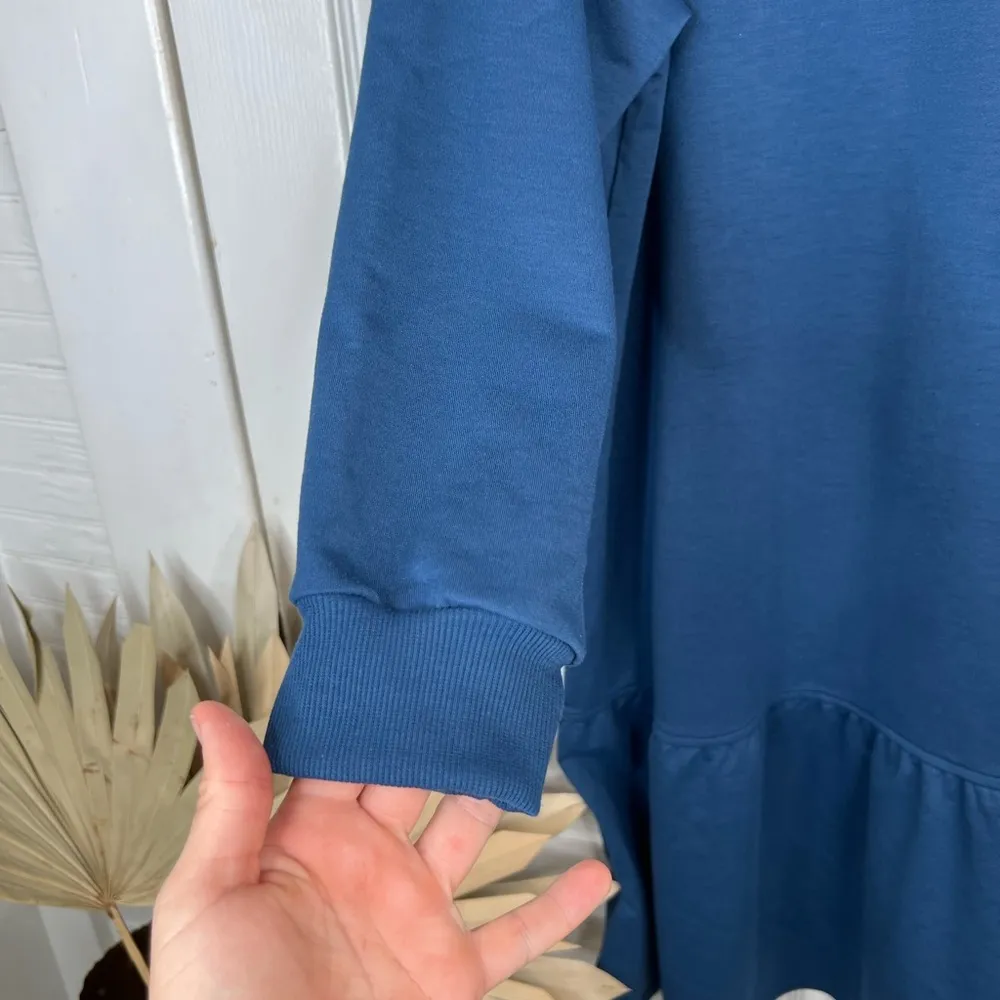 Caslon Women's Blue Drop Waist Sweatshirt Dress Long Sleeve Size XXL - Image 6