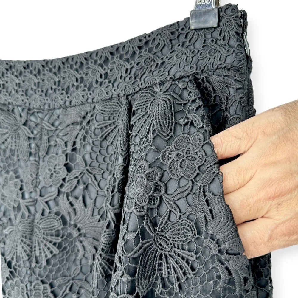 Diane von Furstenberg | Size 2 | DVF Holly Lace Wide Leg Cropped Pants in Black - Image 6