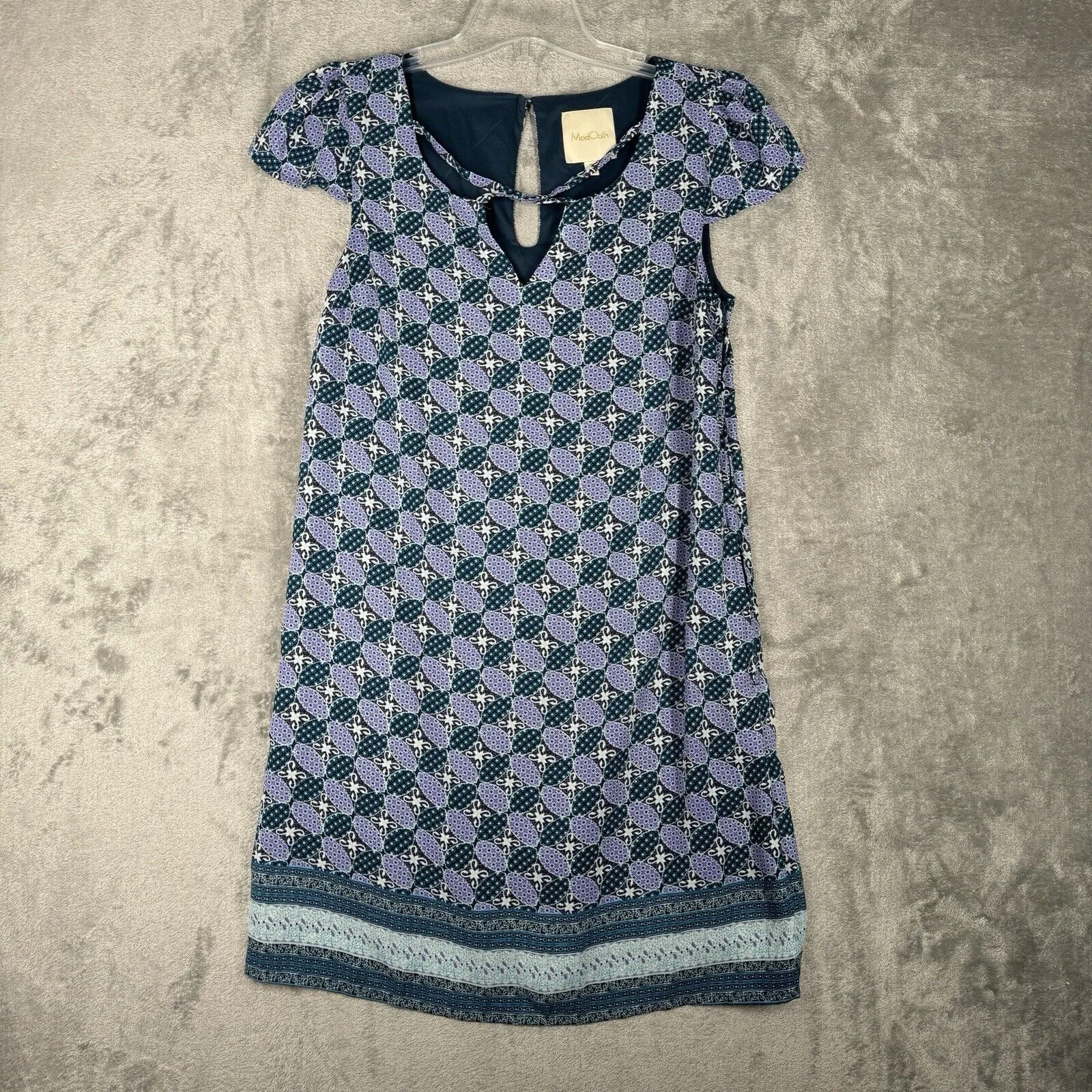 ModCloth Dress Womens Small‎ Blue Purple Geometric Shift Casual Office Preppy - Image 2