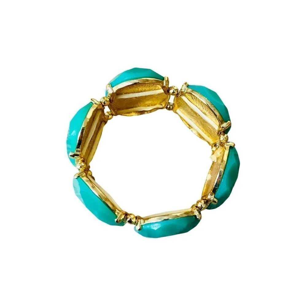 Tasha 3pc Fashion Jewelry Set Green‎ Statement Necklace Dangle Earrings Bracelet Green - Image 4