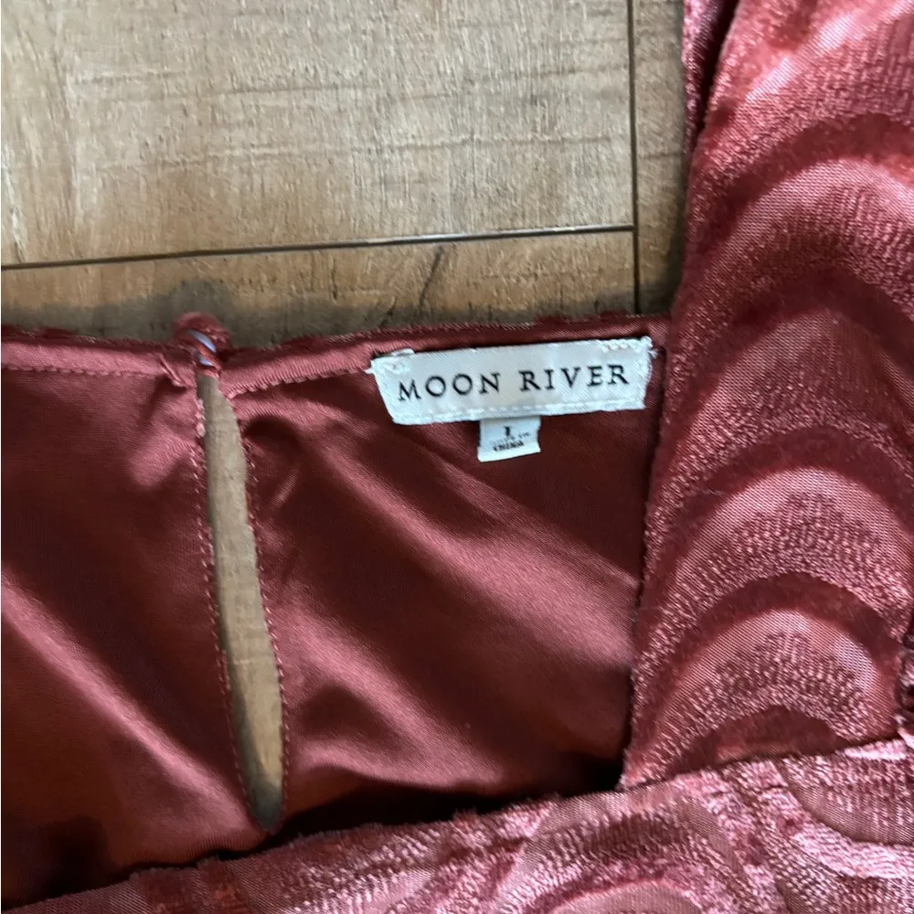 Moon River Red Ocher Mini Dress Large - Image 2