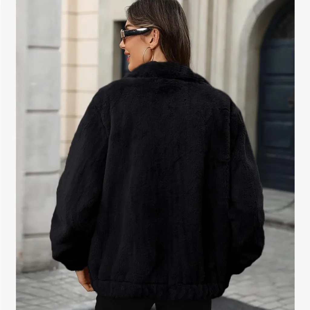 Dugcew Black Faux Fur Zip - Image 3