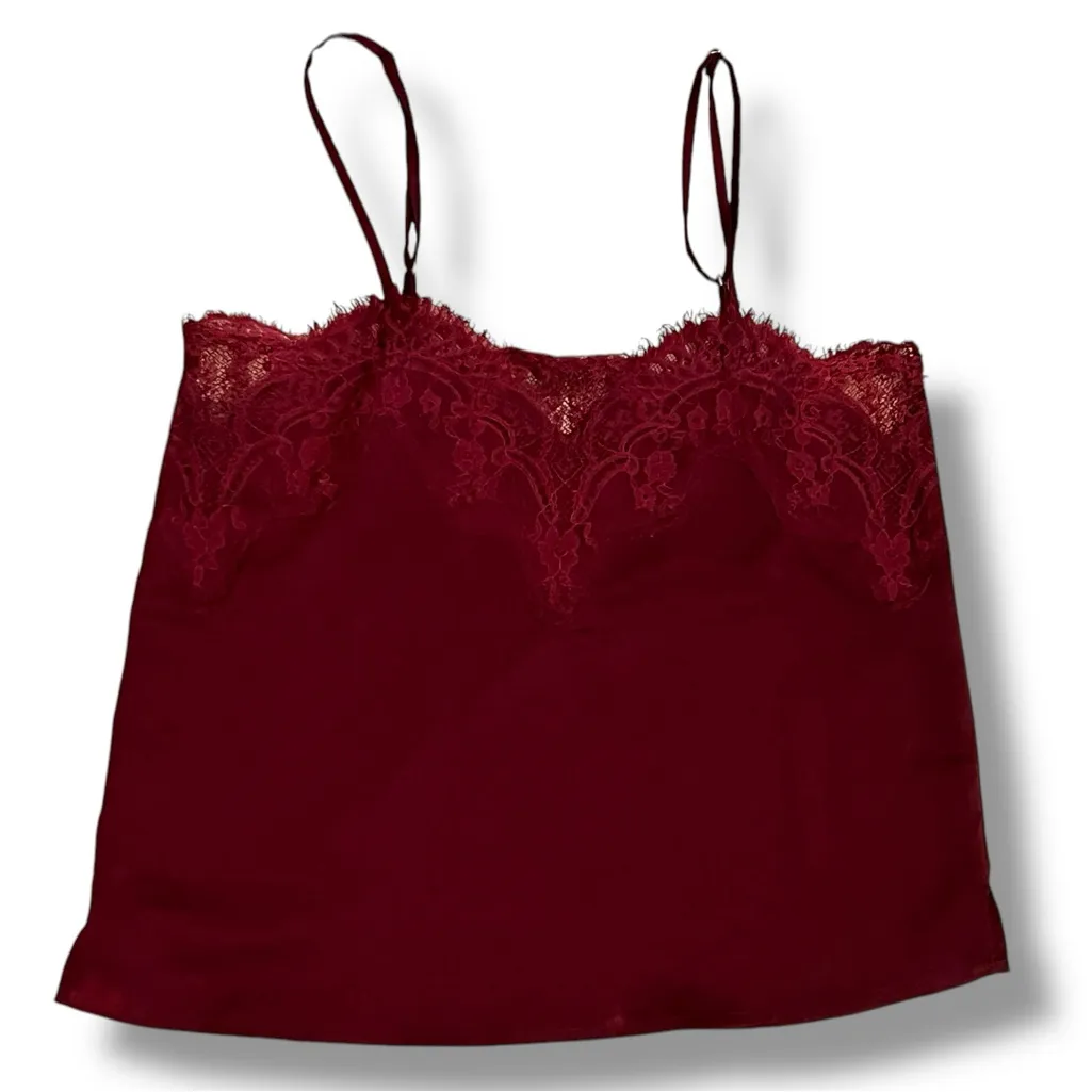 Lulus Camisole Cami Top Wine Colored, Spaghetti Strap, Loose Fit, Size Small - Image 7