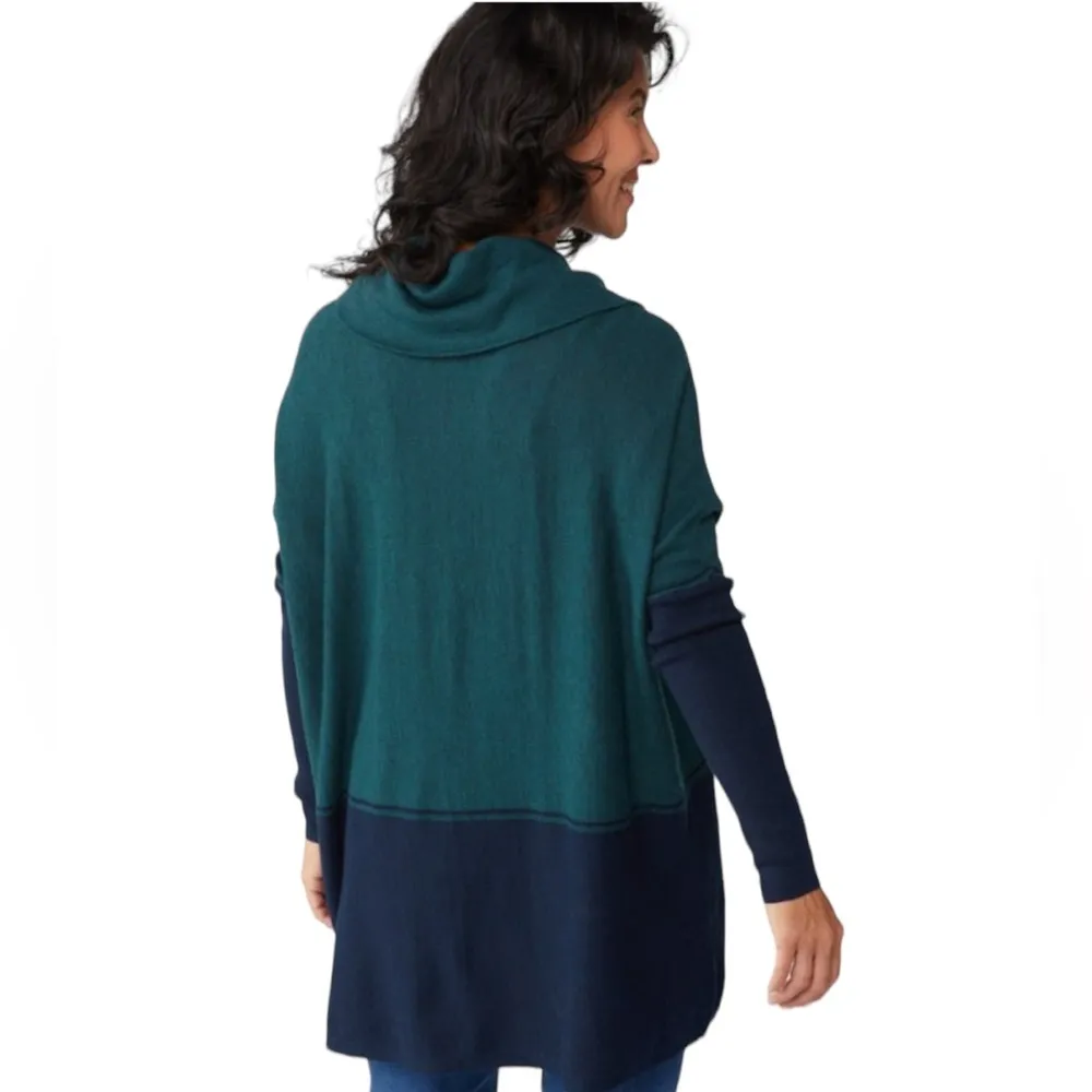Smartwool Women's Edgewood Poncho Sweater in Twilight Blue Heather XS - Image 6