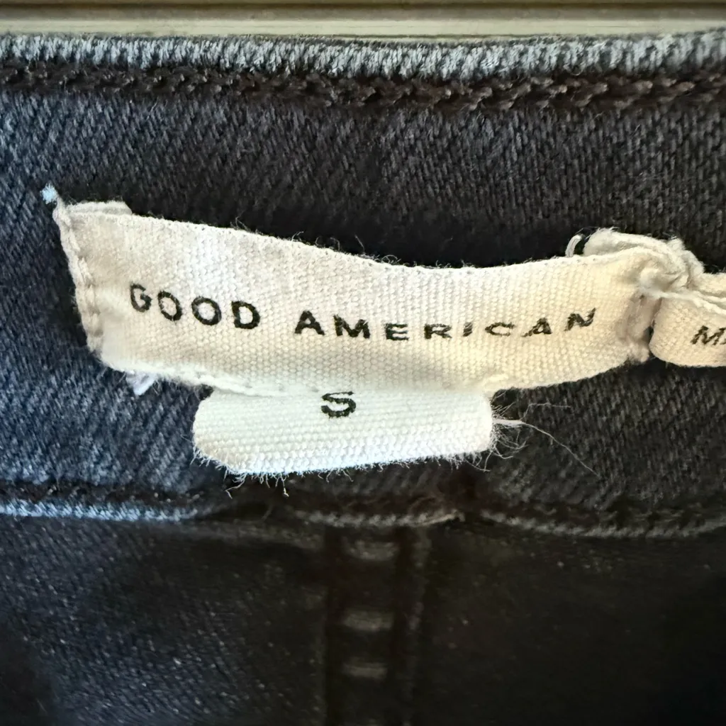 GOOD AMERICAN Tube 90S Bandeau Denim Jumpsuit Black Small NWOT - Image 5