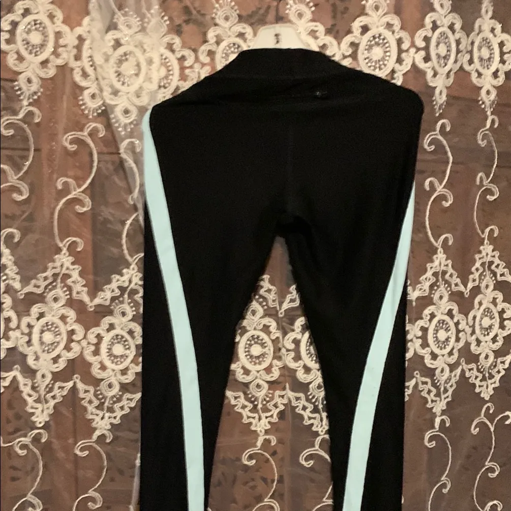 Xersion Black and Light‎ Blue Active Leggings - Image 3